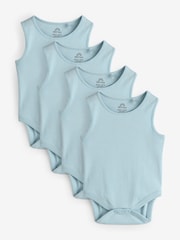 Blue Baby 100% Cotton Vests 4 Pack - Image 1 of 5