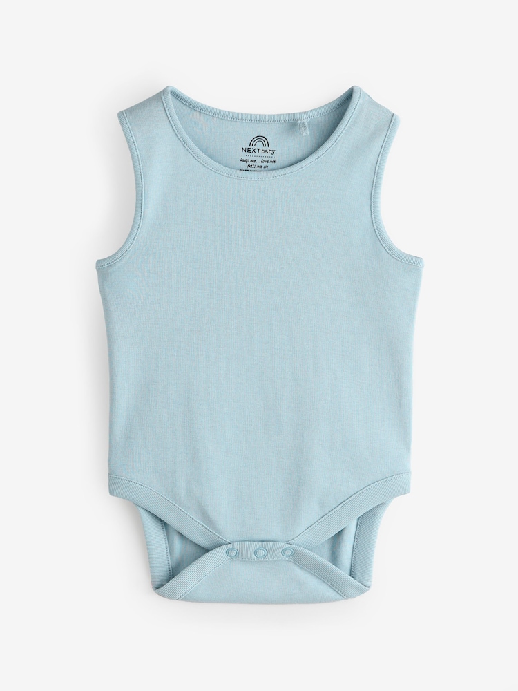 Blue Baby 100% Cotton Vests 4 Pack - Image 5 of 5
