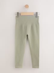 Khaki Green Seamless Ribbed High Waist Leggings (3-16yrs) - Image 2 of 4
