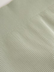 Khaki Green Seamless Ribbed High Waist Leggings (3-16yrs) - Image 3 of 4