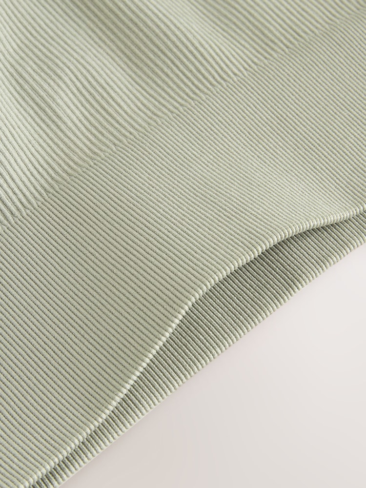 Khaki Green Seamless Ribbed High Waist Leggings (3-16yrs) - Image 4 of 4