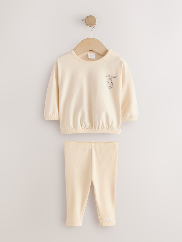 Tan Brown Milk Club Baby Rompers Set 2 Piece - Image 1 of 1