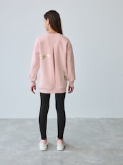 Baker by Ted Baker 2 -delni komplet roza dolgega puloverja s potiskom in legic - Slika 2 iz 9