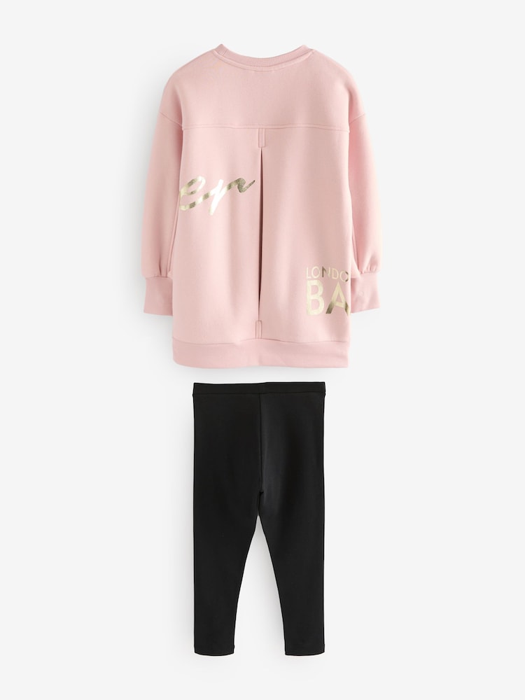 Baker by Ted Baker ensemble 2 pièces avec haut et leggings imprimé long rose - Image 8 of 9
