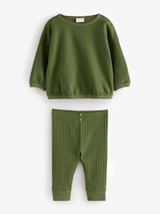 Green Knitted Top And Joggers Set 2 Piece - Image 1 of 1