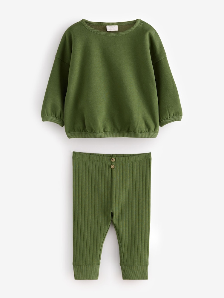 Green Knitted Top And Joggers Set 2 Piece - Image 1 of 1