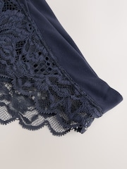 Navy Ultimate Comfort Lace Back High Leg Knickers - Image 7 of 8