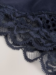 Navy Ultimate Comfort Lace Back High Leg Knickers - Image 8 of 8