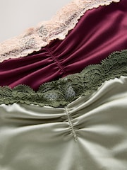 Purple/Green High Shine & Lace Trim Brazilian Knickers 2 Pack - Image 9 of 9