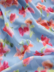 Blue Floral Occasion Mesh Cape Maxi Dress - Image 4 of 4