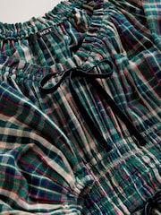 Khaki Green Check - Long Sleeve Bow Front Midi Dress - Imagem 7 de 7