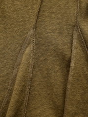 Khaki Green Jersey Seam Detail Mini Dress - Image 2 of 3