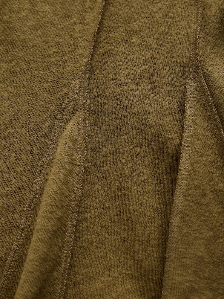 Khaki Green Jersey Seam Detail Mini Dress - Image 2 of 3