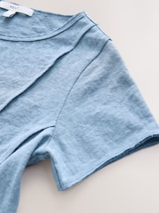 Chambray Blue Jersey Seam Detail Mini Dress - Image 4 of 5