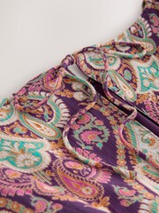 Pink/Purple Paisly Print - Shirred Waist Playsuit - Slika 8 iz 8