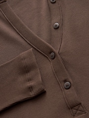 Chocolate Brown Jersey Woven Mix Waisted Midi Dress - Image 7 of 7
