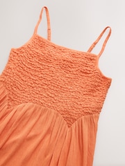Bright Orange Strappy Shirred Jersey Maxi Dress - Image 5 of 6