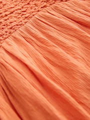 Bright Orange Strappy Shirred Jersey Maxi Dress - Image 6 of 6