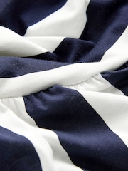 Navy Blue & White Stripe Bandeau Jersey 100% Cotton Jumpsuit - Image 3 of 3