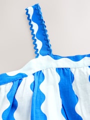 Blue/White Stripes Square Neck Maxi Summer Dress - Image 2 of 3