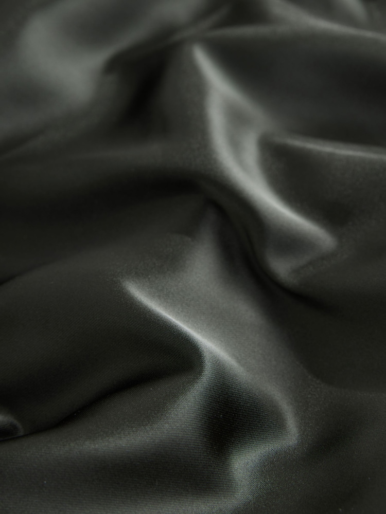 Pine Green Bridesmaid Satin Cowl Neck V-Back Maxi Dress - Image 7 of 8
