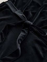 Black Bridesmaid Velvet Flutter Sleeve Maxi Dress - Image 3 of 4