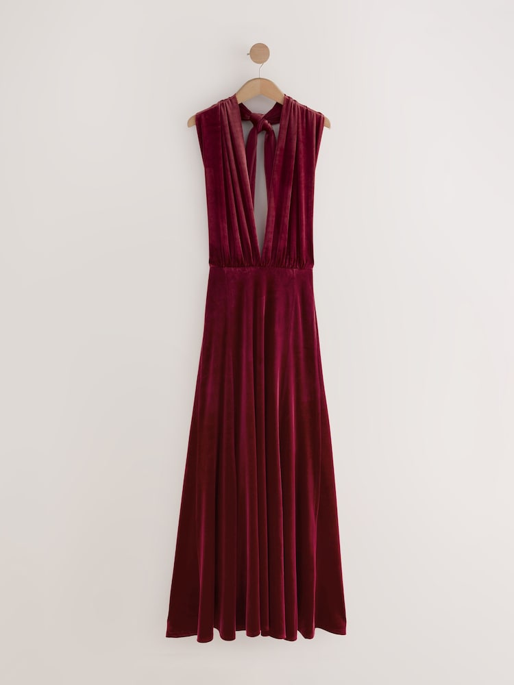 princess polly baby blue dress Burgundy Velvet Bridesmaid Dress Convertible Maxi