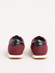 Friends Like These Burgundy Red Slim Lace Up Retro Runner Sports Trainers - Image 3 of 5