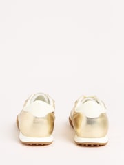 Gold - Friends Like These Slim Lace Up Retro Runner Sports Trainers - Bild 3 von 5