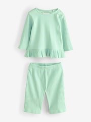 Pink 2 Pocket Ribbed Frill Set - Image 1 of 1