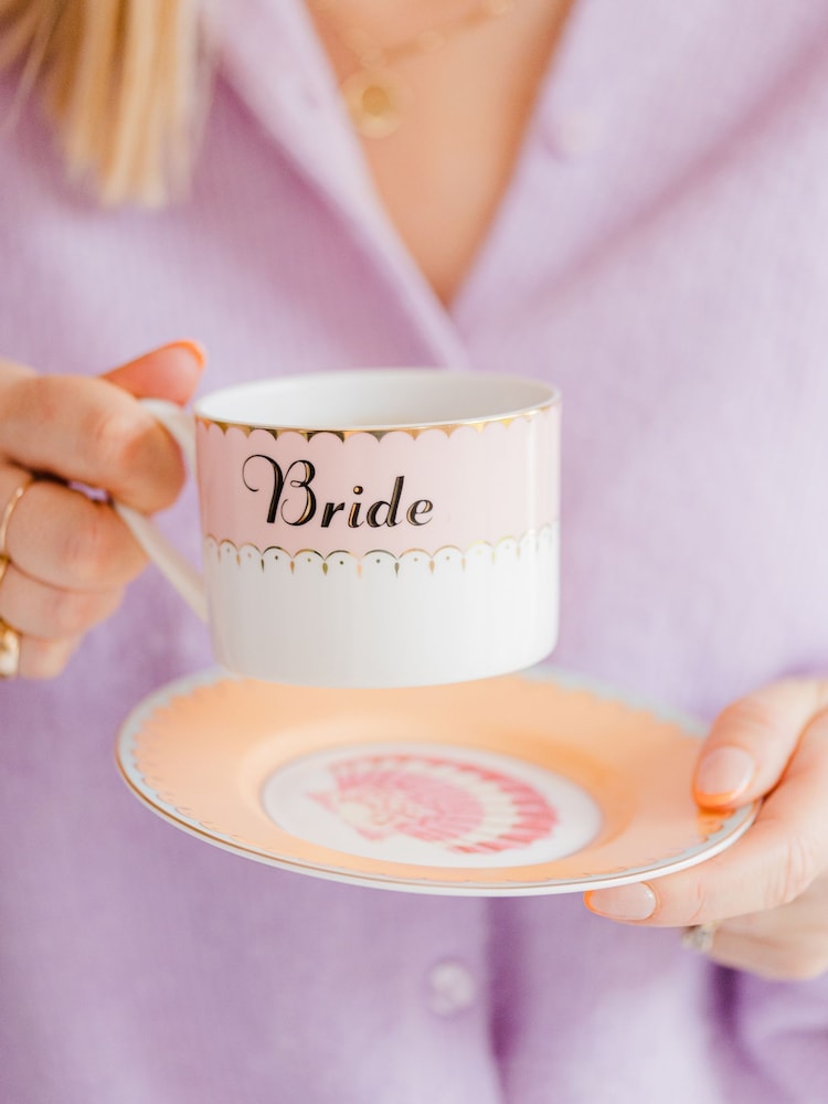 Yvonne Ellen Multi Bride Teacup and Saucer - Image 1 of 4