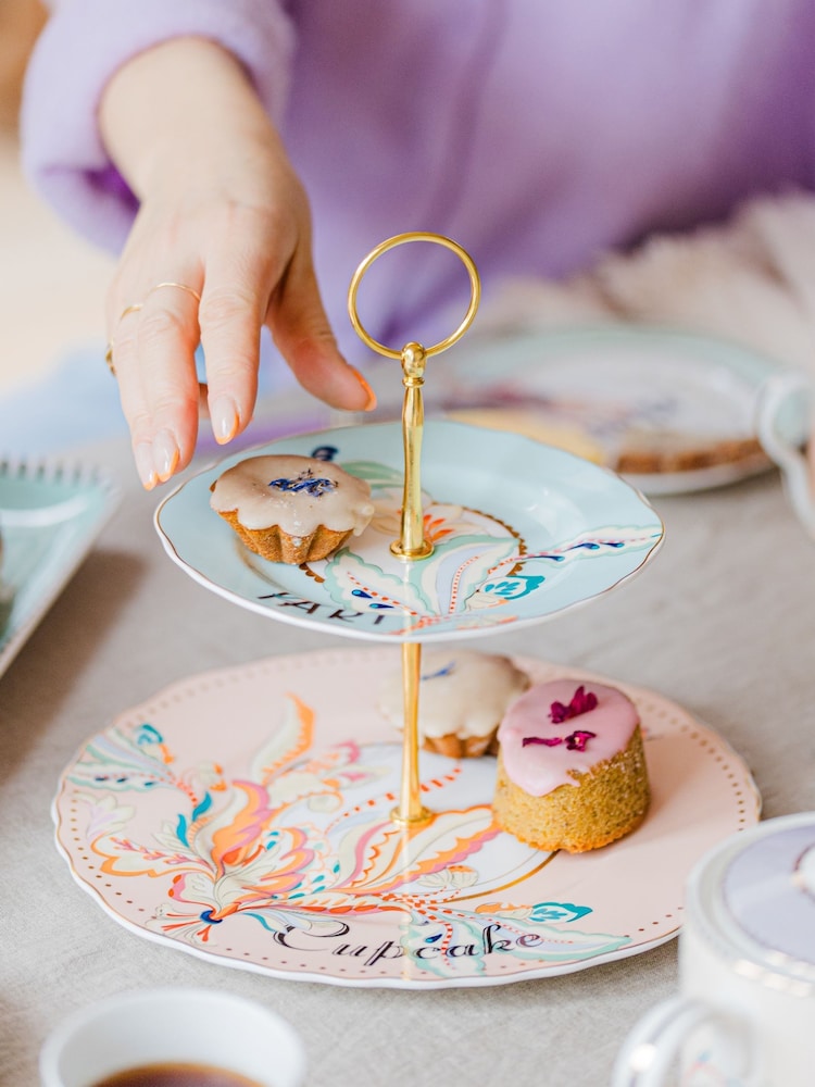 Yvonne Ellen Multi Floral 2 Tier Cake Stand - Image 4 of 4