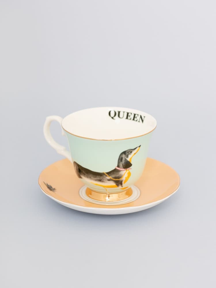 Yvonne Ellen Multi Doggie Teacup and Saucer - Image 1 of 3