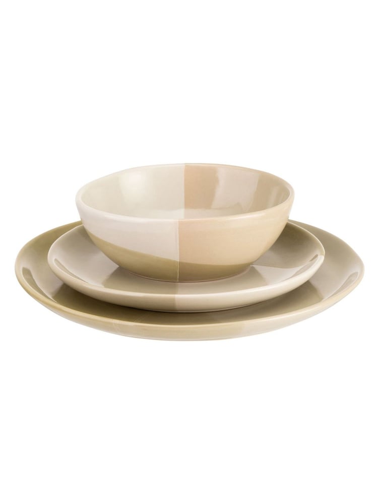 Artisan Street 12 Piece Green Cross Glaze Dinner Set - Image 2 of 2