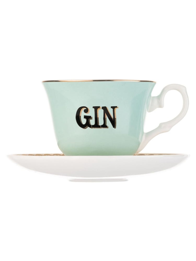 Yvonne Ellen Multi Boozy Gin Teacup and Saucer - Image 2 of 4