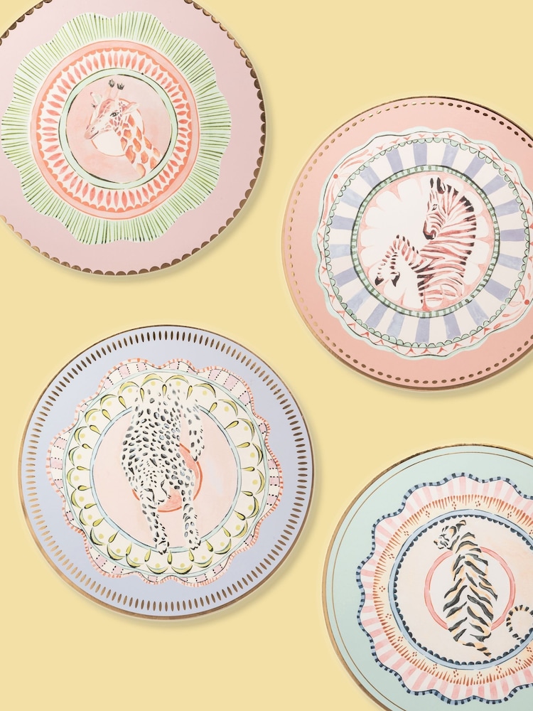 Yvonne Ellen Set of 4 Multi Corkback Round Placemats - Image 6 of 6