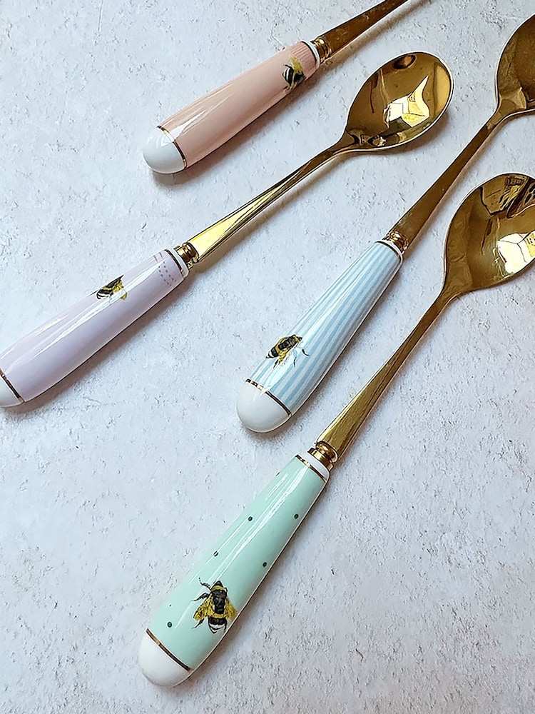 Yvonne Ellen Set of 4 Multi Bee Tea Spoons - Image 4 of 4
