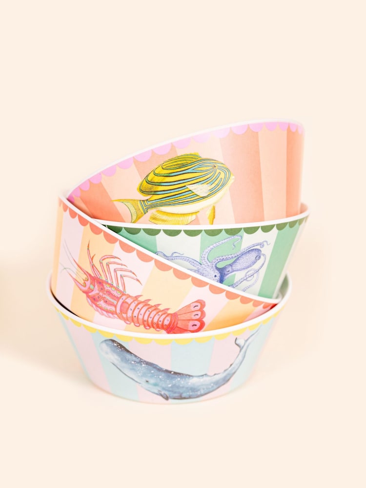 Yvonne Ellen Set of 4 Multi Melamine Picnic Bowls - Image 1 of 3