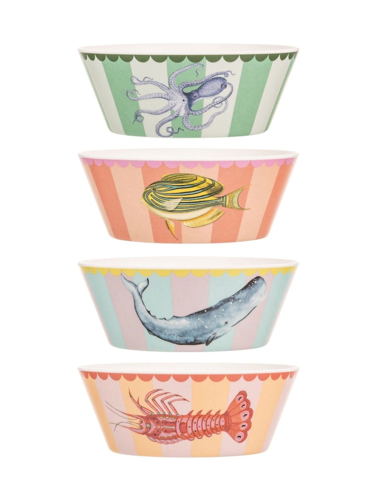 Yvonne Ellen Set of 4 Multi Melamine Picnic Bowls - Image 2 of 3