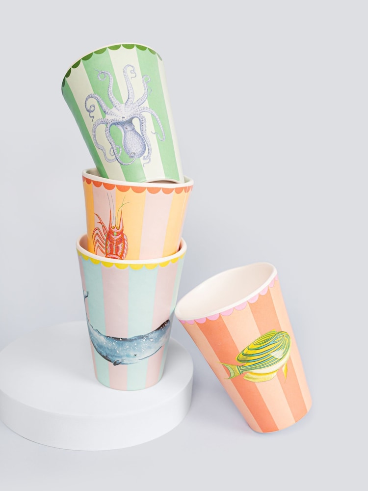 Yvonne Ellen Set of 4 Multi Melamine Picnic Tumblers - Image 1 of 6