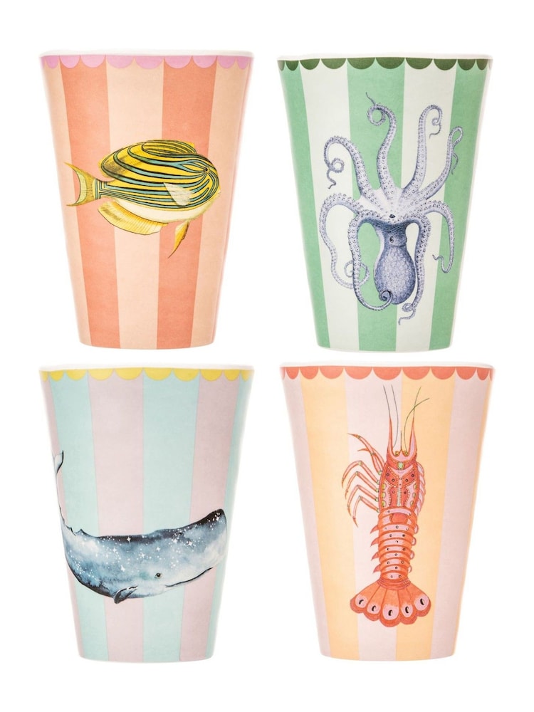 Yvonne Ellen Set of 4 Multi Melamine Picnic Tumblers - Image 2 of 6