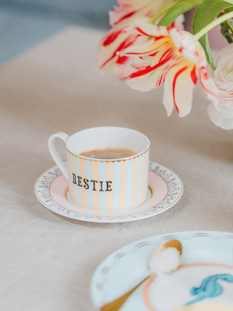 Yvonne Ellen Multi Bestie Teacup and Saucer - Image 1 of 3