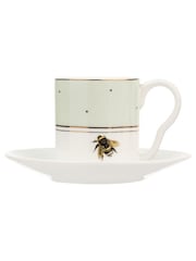 Yvonne Ellen Set of 2 Multi Slogan Espresso Cup and Saucer - Image 6 of 6
