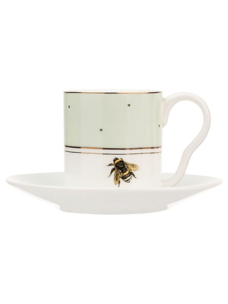 Yvonne Ellen Set of 2 Multi Slogan Espresso Cup and Saucer - Image 6 of 6