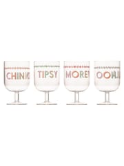 Yvonne Ellen Set of 4 Clear Picnic Wine Glasses - Image 2 of 6