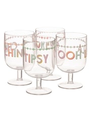 Yvonne Ellen Set of 4 Clear Picnic Wine Glasses - Image 3 of 6