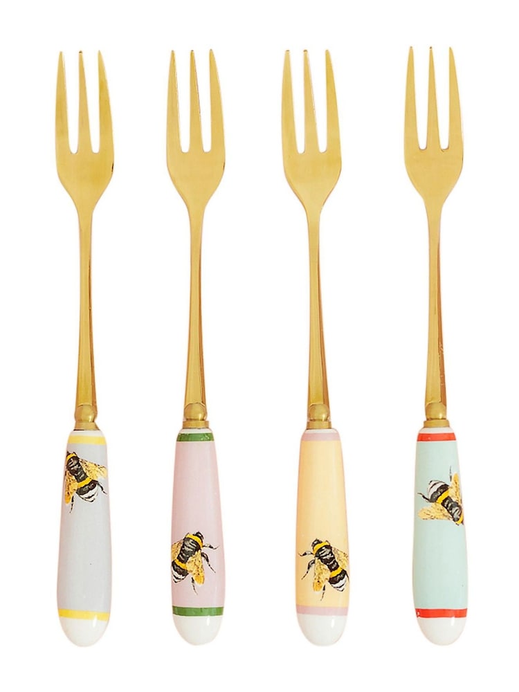 Yvonne Ellen Set of 4 Multi Bee Cake Forks - Image 2 of 5