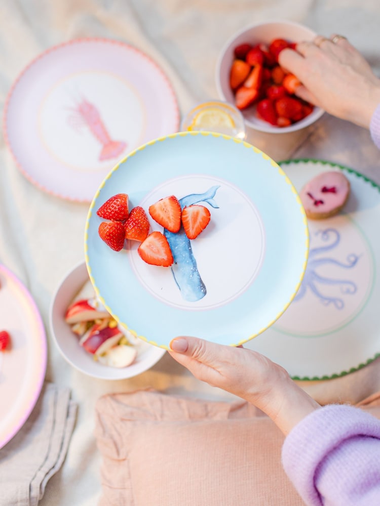 Yvonne Ellen Set of 4 Multi Melamine Picnic Side Plates - Image 1 of 5 Yvonne Ellen Set of 4 Multi Melamine Picnic Side Plates - Image 1 of 5