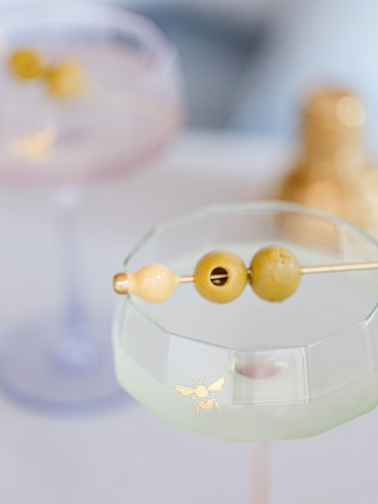 Yvonne Ellen Set of 2 Multi Bee Coupe Glasses - Image 4 of 7