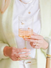Yvonne Ellen Set of 2 Multi Bee Wine Glasses - Image 3 of 7